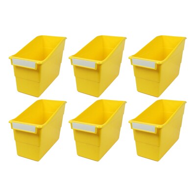 Romanoff Plastic Tattle® Shelf File, 11.75" x 7.5" x 5.5", Yellow, Pack of 6 (ROM77203-6)