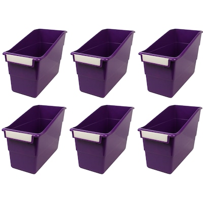 Romanoff Plastic Tattle® Shelf File, 11.75 x 7.5 x 5.5, Purple, Pack of 6 (ROM77206-6)