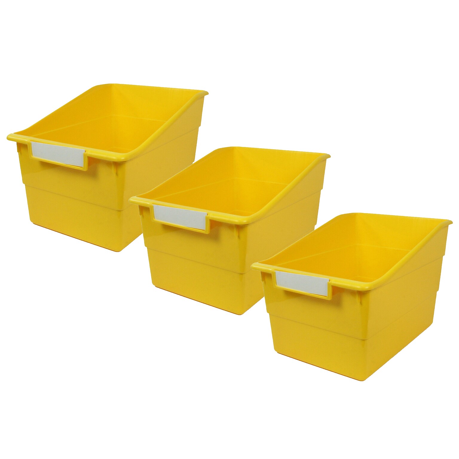 Romanoff Plastic Tattle® Wide Shelf File, 11 x 8 x 7.5, Yellow, Pack of 3 (ROM77303-3)