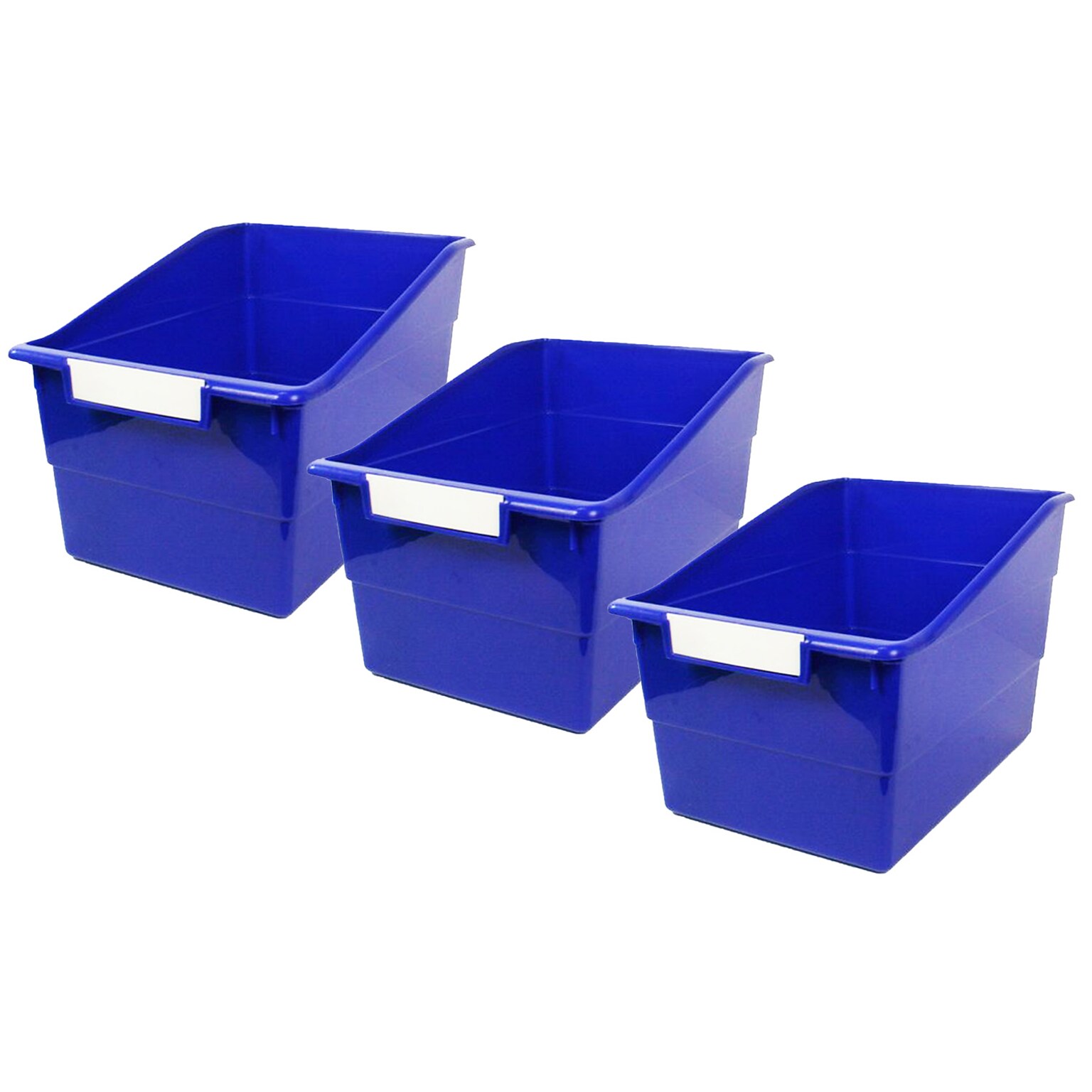 Romanoff Plastic Tattle® Wide Shelf File, 11 x 8 x 7.5, Blue, Pack of 3 (ROM77304-3)