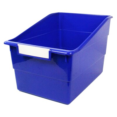 Romanoff Plastic Tattle® Wide Shelf File, 11" x 8" x 7.5", Blue, Pack of 3 (ROM77304-3)