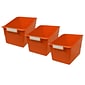 Romanoff Plastic Tattle® Wide Shelf File, 11" x 8" x 7.5", Orange, Pack of 3 (ROM77309-3)