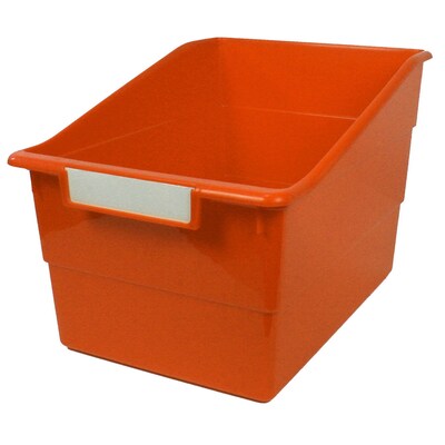 Romanoff Plastic Tattle® Wide Shelf File, 11" x 8" x 7.5", Orange, Pack of 3 (ROM77309-3)