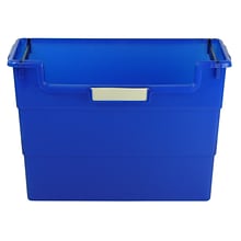 Romanoff Plastic Desk Top Organizer, 14 x 6 x 10, Blue, Pack of 3 (ROM77604-3)