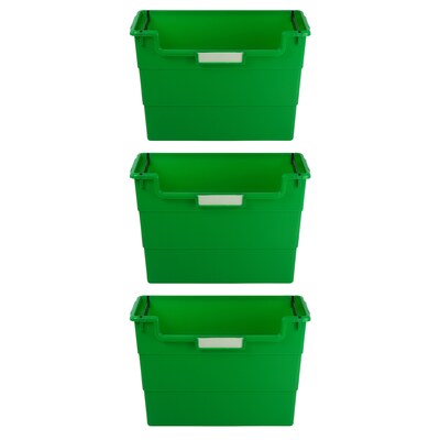 Romanoff Plastic Desk Top Organizer, 14 x 6 x 10, Green, Pack of 3 (ROM77605-3)