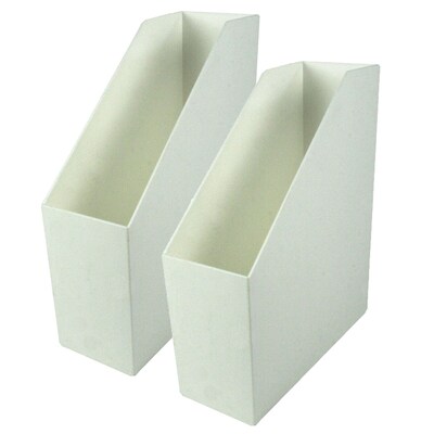 Romanoff Plastic Magazine File, 9.5 x 3.5 x 11.5, White, Pack of 2 (ROM77701-2)