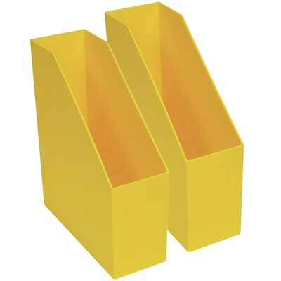 Romanoff Plastic Magazine File, 9.5 x 3.5 x 11.5, Yellow, Pack of 2 (ROM77703-2)