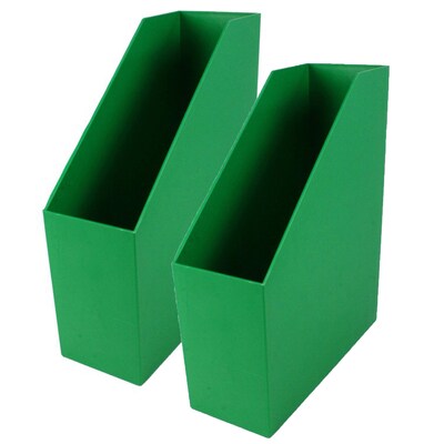 Romanoff Plastic Magazine File, 9.5 x 3.5 x 11.5, Green, Pack of 2 (ROM77705-2)