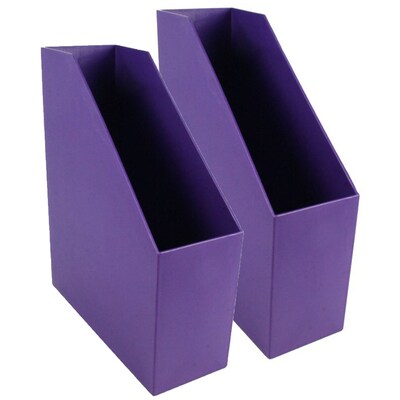 Romanoff Plastic Magazine File, 9.5 x 3.5 x 11.5, Purple, Pack of 2 (ROM77706-2)