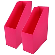 Romanoff Plastic Magazine File, 9.5 x 3.5 x 11.5, Hot Pink, Pack of 2 (ROM77707-2)