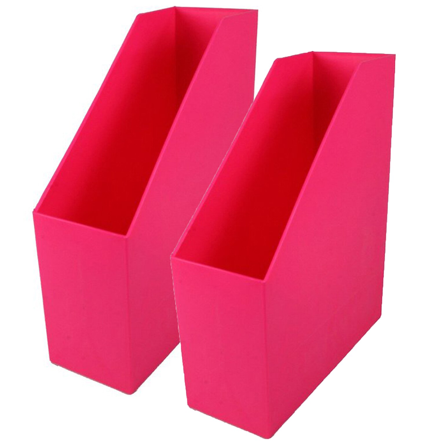 Romanoff Plastic Magazine File, 9.5 x 3.5 x 11.5, Hot Pink, Pack of 2 (ROM77707-2)