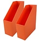 Romanoff Plastic Magazine File, 9.5" x 3.5" x 11.5", Orange, Pack of 2 (ROM77709-2)