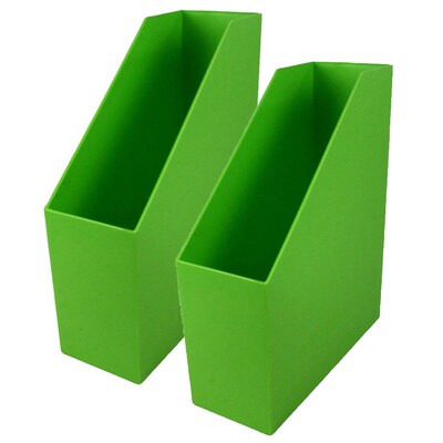 Romanoff Plastic Magazine File, 9.5 x 3.5 x 11.5, Lime, Pack of 2 (ROM77715-2)