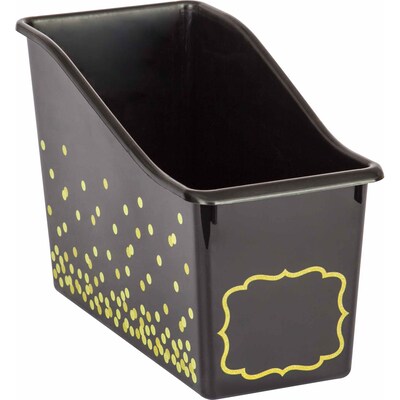 Teacher Created Resources® Plastic Book Bin, 5.5 x 11.38 x 7.5, Black Confetti, Pack of 3 (TCR203