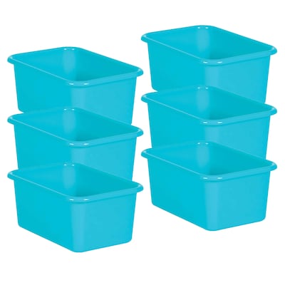 Teacher Created Resources® Plastic Storage Bin, 7.75 x 11.38 x 5, Teal, Pack of 6 (TCR20381-6)