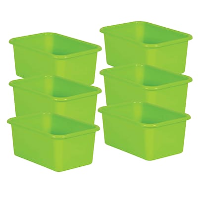 Teacher Created Resources® Plastic Storage Bin, 7.75" x 11.38" x 5", Lime, Pack of 6 (TCR20382-6)