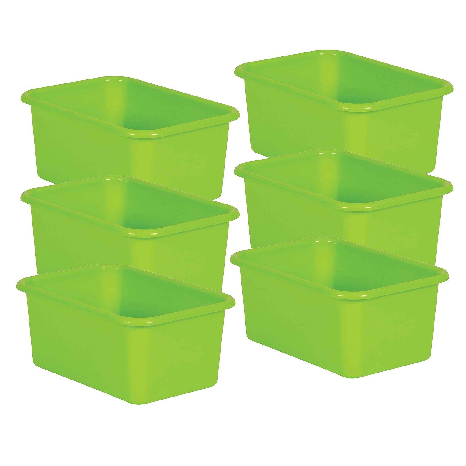 Teacher Created Resources® Plastic Storage Bin, 7.75 x 11.38 x 5, Lime, Pack of 6 (TCR20382-6)