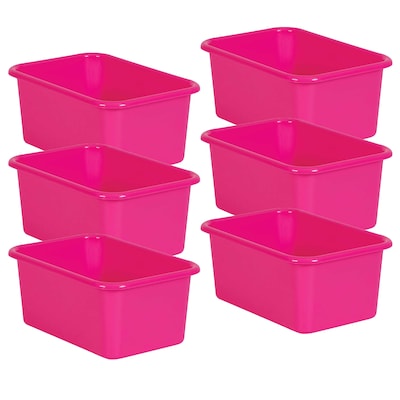 Teacher Created Resources® Plastic Storage Bin, 7.75 x 11.38 x 5, Pink, Pack of 6 (TCR20384-6)