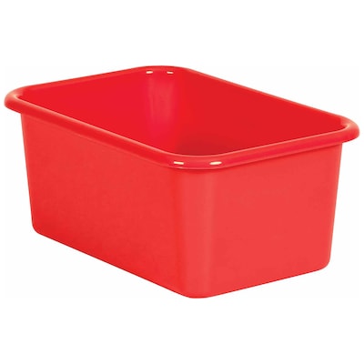Teacher Created Resources® Plastic Storage Bin, 7.75" x 11.38" x 5", Red, Pack of 6 (TCR20385-6)
