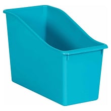 Teacher Created Resources® Plastic Book Bin , 5.5 x 11.38 W x 7.5, Teal, Pack of 6 (TCR20387-6)