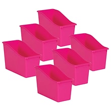 Teacher Created Resources® Plastic Book Bin , 5.5 x 11.38 W x 7.5, Pink, Pack of 6 (TCR20390-6)