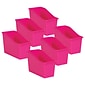Teacher Created Resources® Plastic Book Bin , 5.5" x 11.38" W x 7.5", Pink, Pack of 6 (TCR20390-6)
