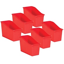 Teacher Created Resources® Plastic Book Bin , 5.5 x 11.38 W x 7.5, Red, Pack of 6 (TCR20391-6)