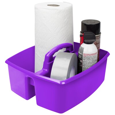 Storex Plastic Large Caddy, 13 x 11 x 6.375, Purple, Pack of 3 (STX00955U06C-3)