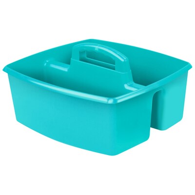 Storex Plastic Large Caddy, 13" x 11" x 6.375", Teal, Pack of 3 (STX00959U06C-3)