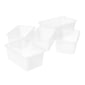 Storex Polypropylene Small Cubby Bin, 12.2" x 7.8" x 5.1", Clear, Pack of 5 (STX62461U05C)