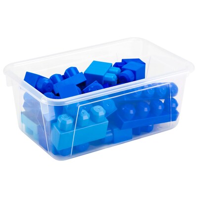 Storex Polypropylene Small Cubby Bin, 12.2" x 7.8" x 5.1", Clear, Pack of 5 (STX62461U05C)