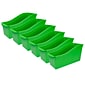 Storex Plastic Large Book Bin, 14.3" x 5.3" x 7", Green, Pack of 6 (STX71104U06C-6)