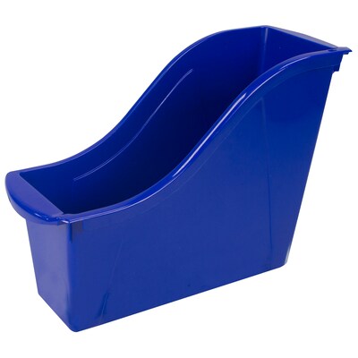 Storex Plastic Small Book Bin, 11.75 x 4.5 x 8.5, Blue, Pack of 6 (STX71108U06C-6)