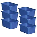 Teacher Created Resources® Plastic Storage Bin, Small, 7.75 x 11.38 x 5 , Blue, Pack of 6 (TCR203