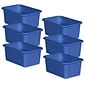 Teacher Created Resources® Plastic Storage Bin, Small, 7.75" x 11.38" x 5" , Blue, Pack of 6 (TCR20393-6)