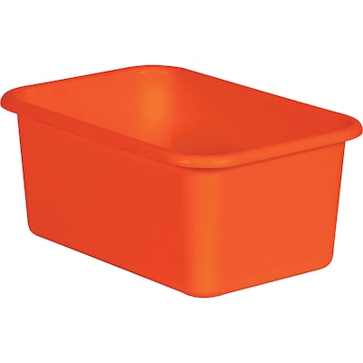 Teacher Created Resources® Plastic Storage Bin, Small, 7.75" x 11.38" x 5" , Orange, Pack of 6 (TCR20394-6)