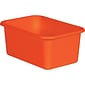 Teacher Created Resources® Plastic Storage Bin, Small, 7.75" x 11.38" x 5" , Orange, Pack of 6 (TCR20394-6)