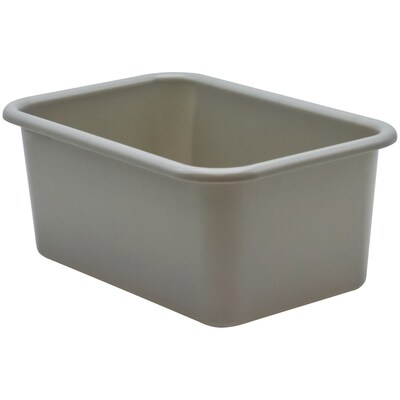 Teacher Created Resources® Plastic Storage Bin, Small, 7.75 x 11.38 x 5 , Gray, Pack of 6 (TCR203