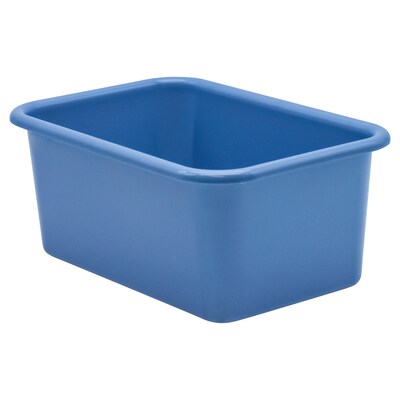 Teacher Created Resources® Plastic Storage Bin, Small, 7.75 x 11.38 x 5 , Slate Blue, Pack of 6 (