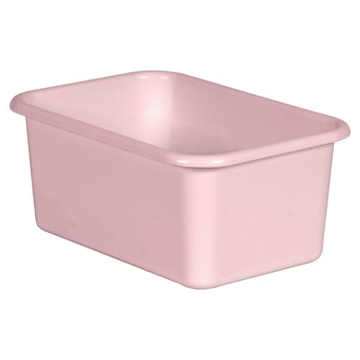 Teacher Created Resources® Plastic Storage Bin, Small, 7.75 x 11.38 x 5 , Blush Pink, Pack of 6 (