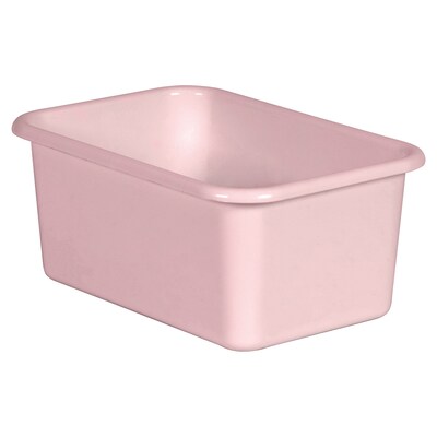 Teacher Created Resources® Plastic Storage Bin, Small, 7.75 x 11.38 x 5 , Blush Pink, Pack of 6 (