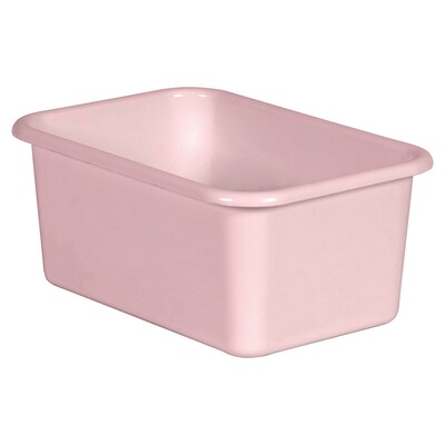 Teacher Created Resources® Plastic Storage Bin, Small, 7.75" x 11.38" x 5" , Blush Pink, Pack of 6 (TCR20398-6)