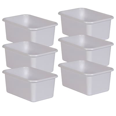 Teacher Created Resources® Plastic Storage Bin, Small, 7.75 x 11.38 x 5 , White, Pack of 6 (TCR20