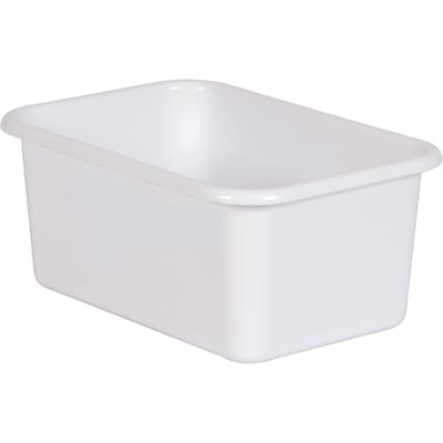 Teacher Created Resources® Plastic Storage Bin, Small, 7.75 x 11.38 x 5 , White, Pack of 6 (TCR20