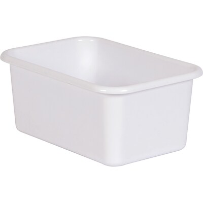 Teacher Created Resources® Plastic Storage Bin, Small, 7.75" x 11.38" x 5" , White, Pack of 6 (TCR20399-6)