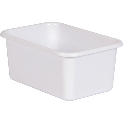 Teacher Created Resources® Plastic Storage Bin, Small, 7.75 x 11.38 x 5 , White, Pack of 6 (TCR20