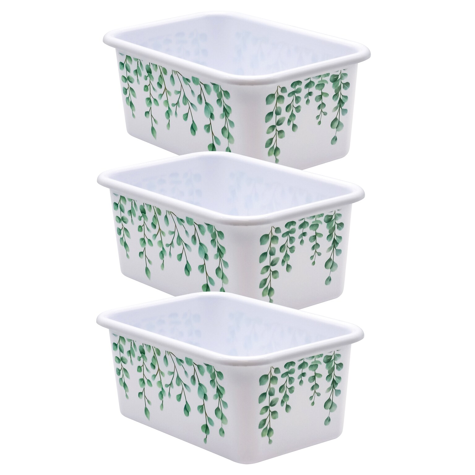 Teacher Created Resources® Plastic Storage Bin, Small, 7.75 x 11.38 x 5 , Eucalyptus, Pack of 3 (TCR20403-3)