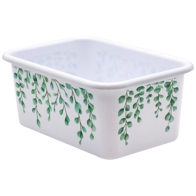 Teacher Created Resources® Plastic Storage Bin, Small, 7.75 x 11.38 x 5 , Eucalyptus, Pack of 3 (