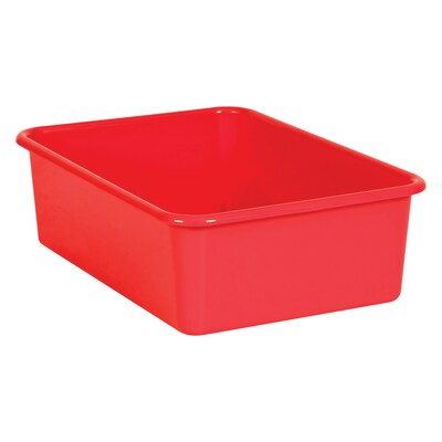 Teacher Created Resources® Plastic Storage Bin, Large, 16.25" x 11.5" x 5", Red, Pack of 3 (TCR20404-3)