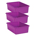 Teacher Created Resources® Plastic Storage Bin, Large, 16.25 x 11.5 x 5, Purple, Pack of 3 (TCR20